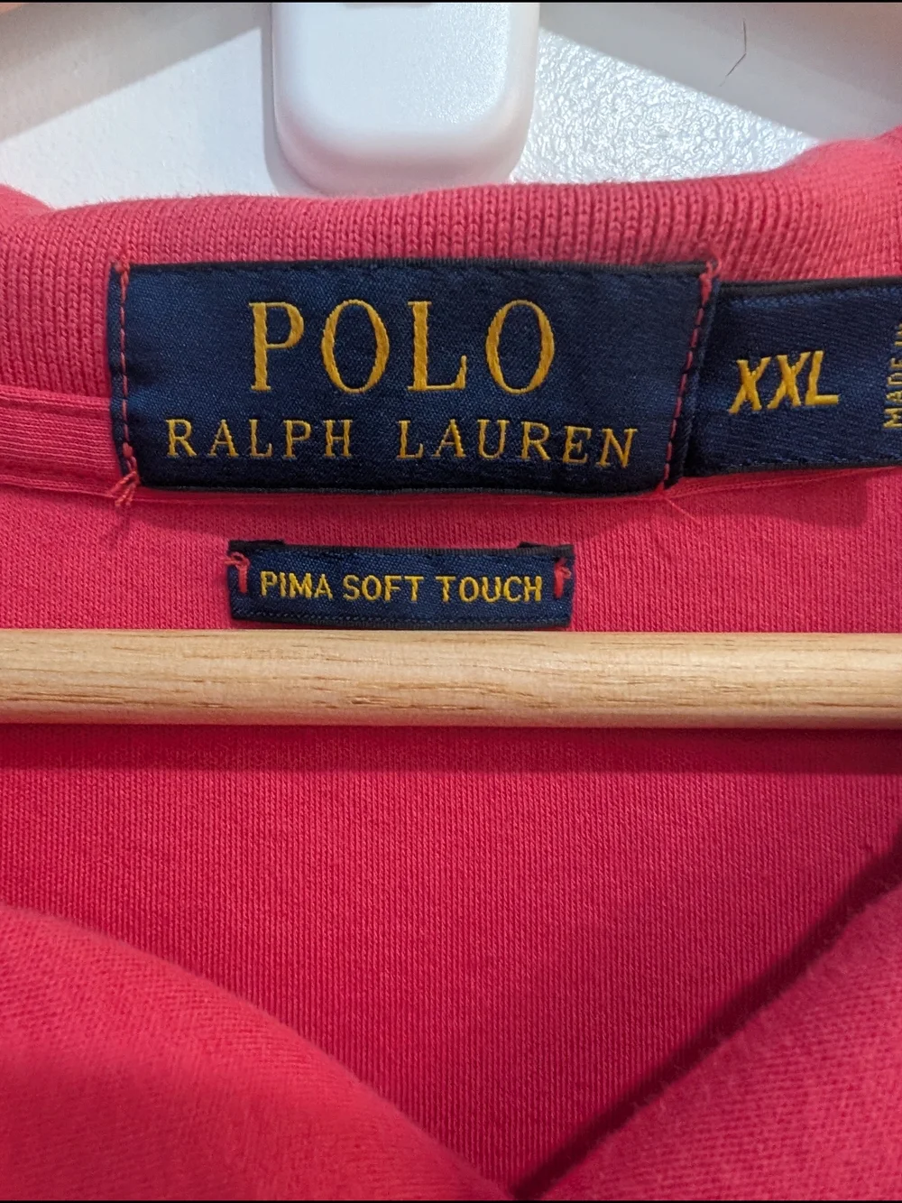 Polo by Ralph Lauren Men’s Red/Coral Pink Classic Pima Soft Touch Shirt Size XXL